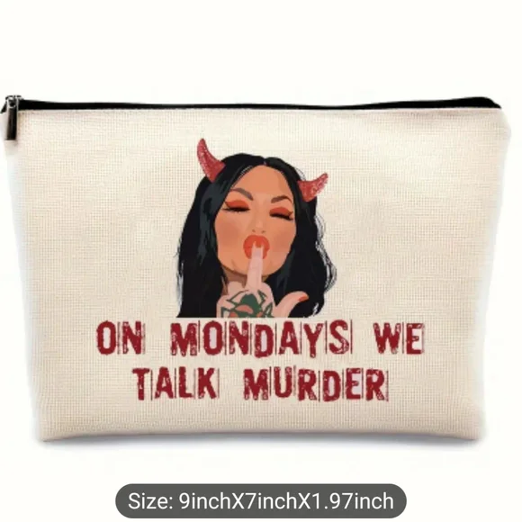 🆕️NIB Bailey Murder Mysteries & Makeup On Mondays We Talk Murder Makeup Bag - Picture 2 of 6